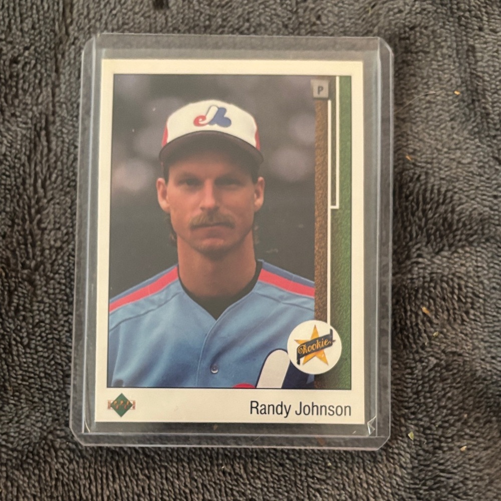 Randy Johnson Baseball Card in Protective Case